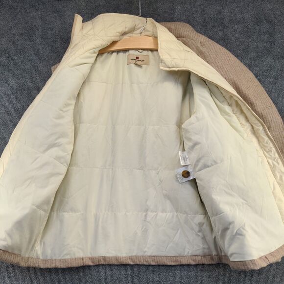 Woolrich Women's Wool Blend Knit Jacket Tan Oatmeal XL Zipped Pockets - Picture 2 of 14